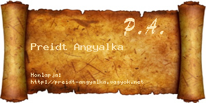 Preidt Angyalka névjegykártya